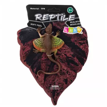 LEAN TOYS Agama Ķirzaka Gumijas Figūra Stiepjama Reālistiska 13 cm