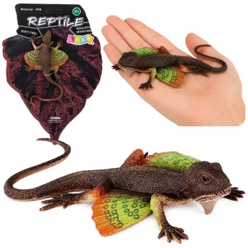 LEAN TOYS Agama Ķirzaka Gumijas Figūra Stiepjama Reālistiska 13 cm