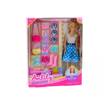 LEAN TOYS Anlily leļļu komplekts ar drēbēm, aksesuāriem un papildus detaļām