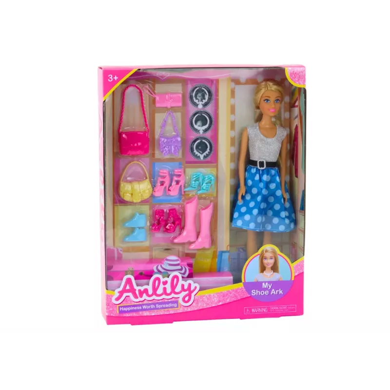 LEAN TOYS Anlily leļļu komplekts ar drēbēm, aksesuāriem un papildus detaļām