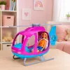 LEAN TOYS Anlily Leļļu komplekts ar lielu helikopteri, kustīgiem propelleriem un modes lelli – purpura