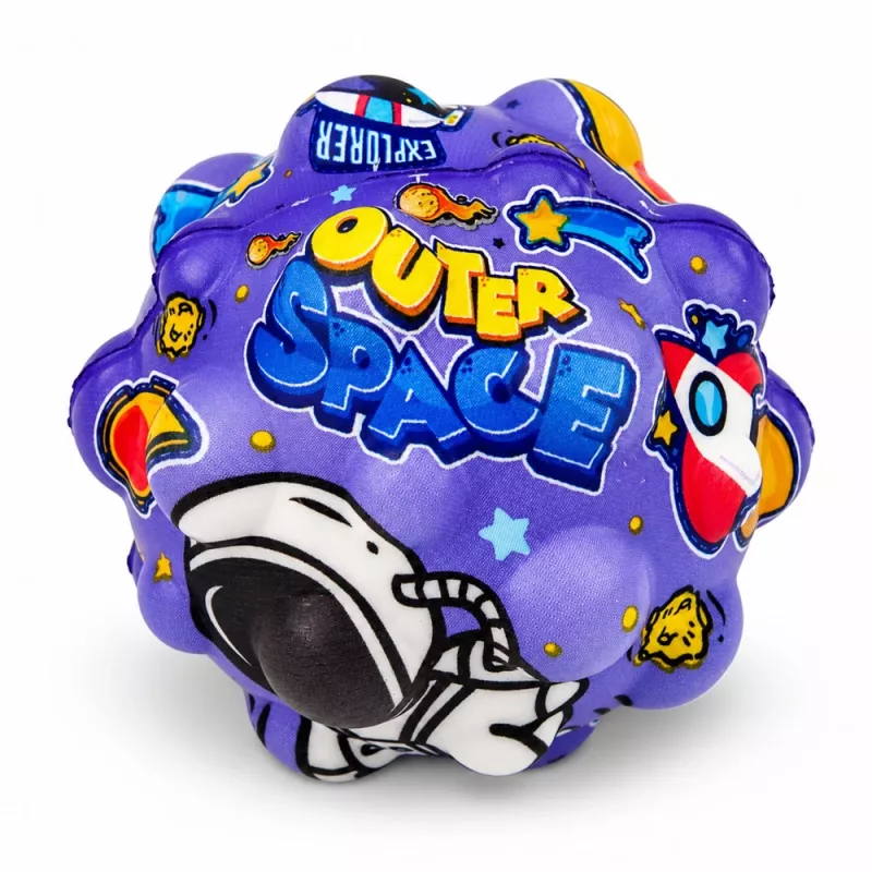 LEAN TOYS Antistresa putu bumba ar radzēm atlekšanai Kosmos 7 cm