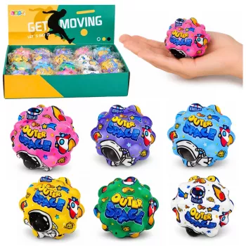 LEAN TOYS Antistresa putu bumba ar radzēm atlekšanai Kosmos 7 cm