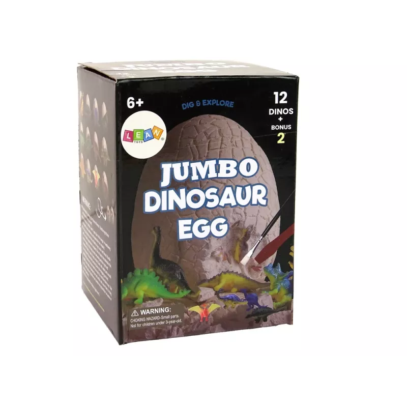 LEAN TOYS Arheoloģijas izrakumu komplekts Milzu ola 12 figūras Dinozauri