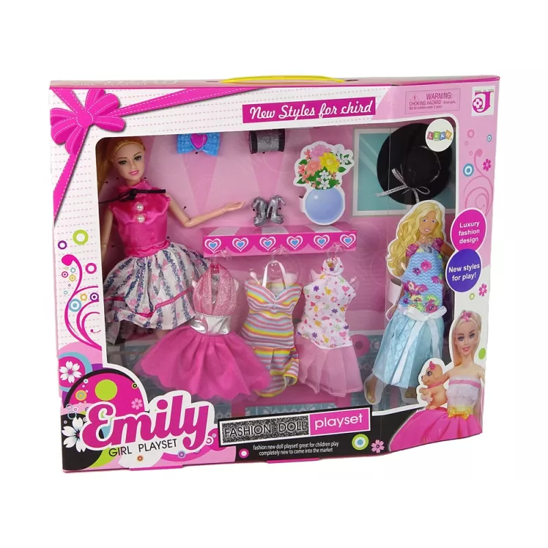 LEAN TOYS Baby Doll Emily Piederumi Noņemamas Kleitas