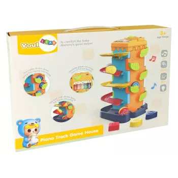LEAN TOYS Bumbiņu slaids Izglītojošs bloku šķirotājs ar klavierēm
