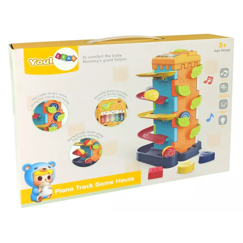 LEAN TOYS Bumbiņu slaids Izglītojošs bloku šķirotājs ar klavierēm