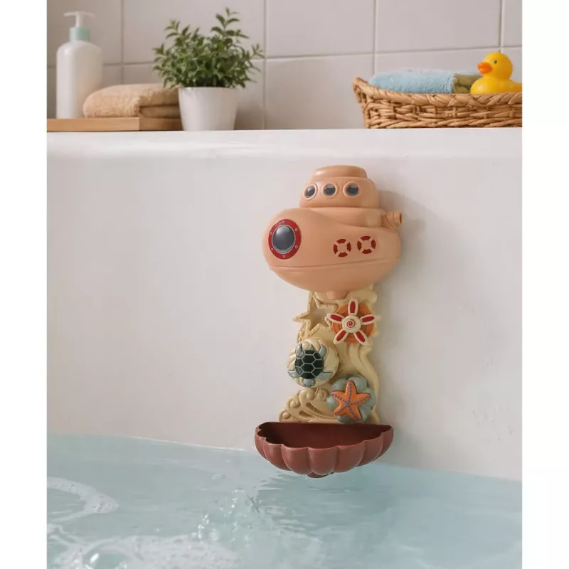LEAN TOYS Vannas rotaļlietu komplekts: kuģis, jūras dzīvnieki, ūdenskritums, piesūcekņi