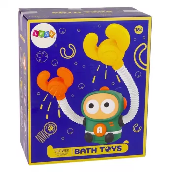LEAN TOYS Vannas Ūdens Rotaļlieta Astronauta Duša ar Ūdens Cirkulāciju un Piesūcekņiem