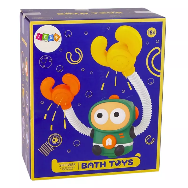 LEAN TOYS Vannas Ūdens Rotaļlieta Astronauta Duša ar Ūdens Cirkulāciju un Piesūcekņiem