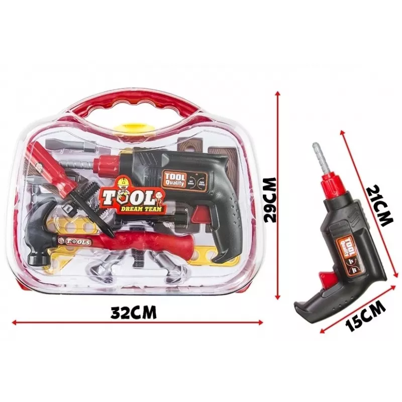 LEAN TOYS Big 22 PCS Instrumentu komplekts DIY mehāniķim koferī Radošs konstruktors