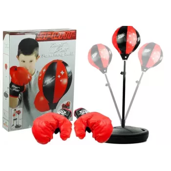 LEAN TOYS Big Boxer Set Bērniem + Cimdi Bumbieru Statīvs