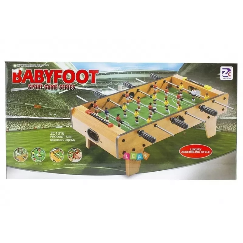 LEAN TOYS Liels galda futbols 70 cm futbols - galda spēle ar 22 spēlētājiem