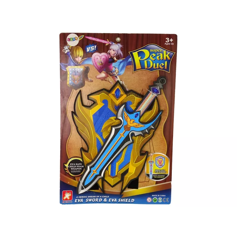 LEAN TOYS Blue Warrior Sword Shield Set no EVA putuplasta