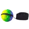 LEAN TOYS Lēcienbumba ar elastīgo lenti, sensorā, ar bedrītēm, krāsaina, 6 cm