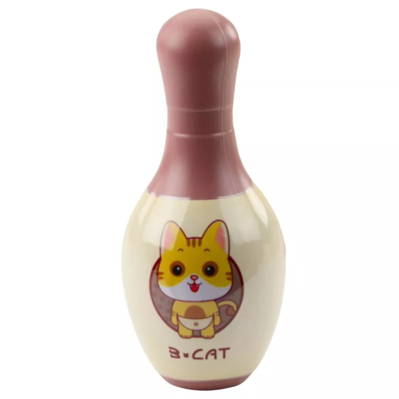 LEAN TOYS boulinga komplekts ar kaķiem bērniem 10 boulinga ķegļi 2 krāsainas bumbas