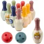 LEAN TOYS boulinga komplekts ar kaķiem bērniem 10 boulinga ķegļi 2 krāsainas bumbas