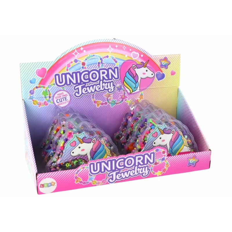 LEAN TOYS Rokassprādžu veidošanas komplekts ar pērlītēm un vienradža piekariņiem