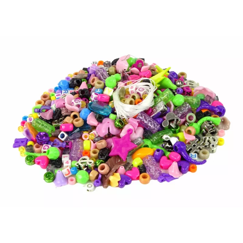 LEAN TOYS Rokassprādžu veidošanas komplekts ar pērlītēm un vienradža piekariņiem