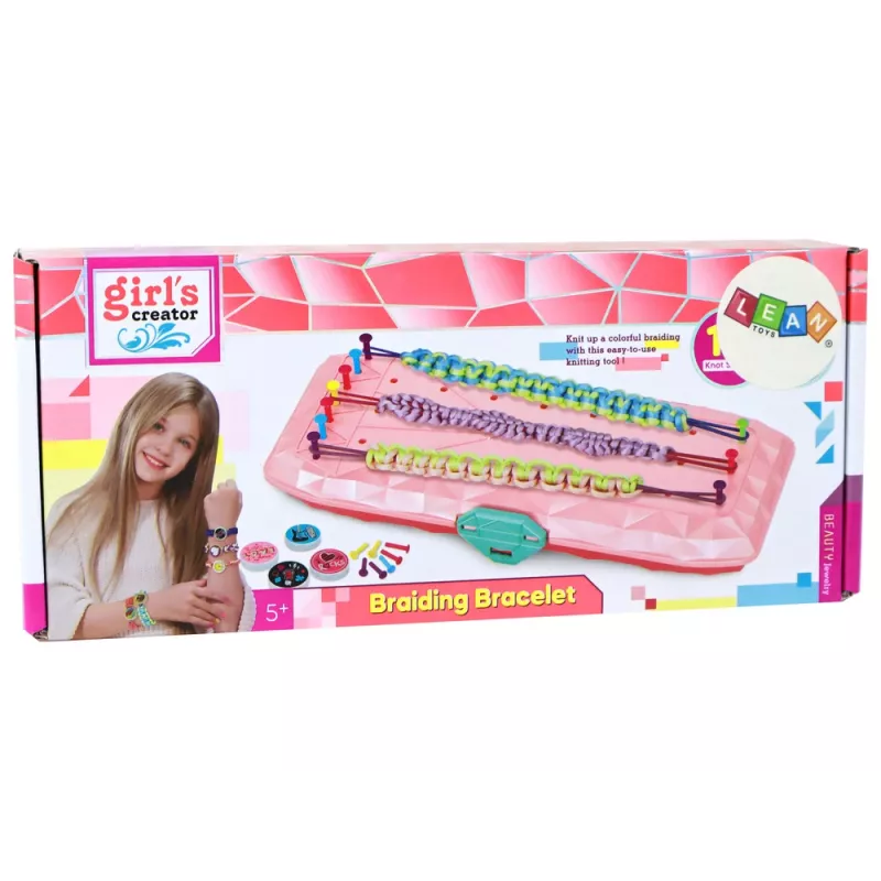 LEAN TOYS Rokassprādžu veidošanas komplekts Rozā kastīte