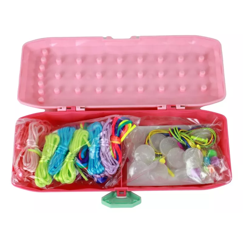 LEAN TOYS Rokassprādžu veidošanas komplekts Rozā kastīte