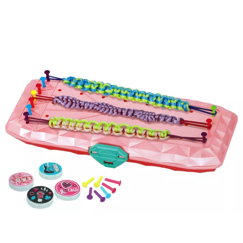 LEAN TOYS Rokassprādžu veidošanas komplekts Rozā kastīte