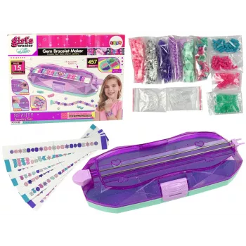 LEAN TOYS Rokassprādžu veidošanas komplekts ar krāsainām pērlītēm un konteineru