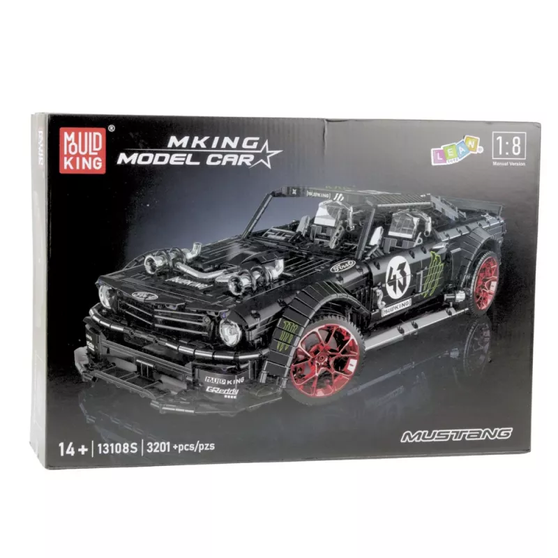 LEAN TOYS būvbloki sporta auto Mustang Hoonicorn V2 komplekts - 3201 detaļas, 1:8 mērogā, ABS plastmasa