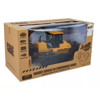 LEAN TOYS Buldozers ar kāpurķēžu riteņiem, tālvadības ar roku žestiem 2.4G 1:28