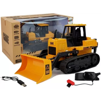 LEAN TOYS Buldozers ar kāpurķēžu riteņiem, tālvadības ar roku žestiem 2.4G 1:28