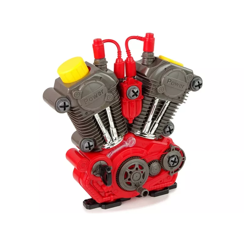 LEAN TOYS Auto dzinējs mazajam mehāniķim - DIY montāža ar gaismām un skaņām