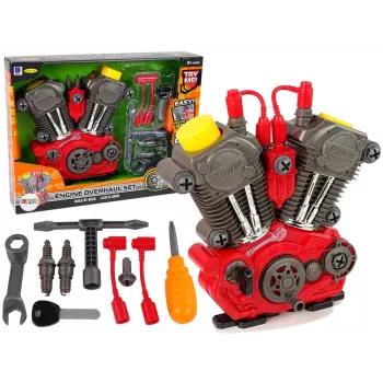LEAN TOYS Auto dzinējs mazajam mehāniķim - DIY montāža ar gaismām un skaņām