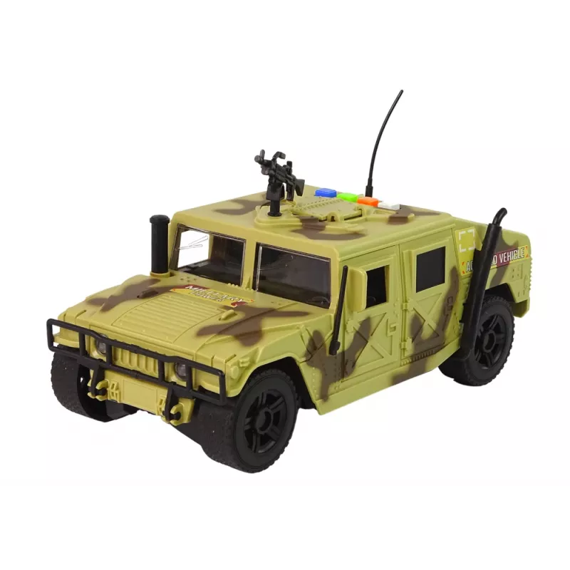 LEAN TOYS Car Military Vehicle Friction Drive Camo Sand Lights Sounds