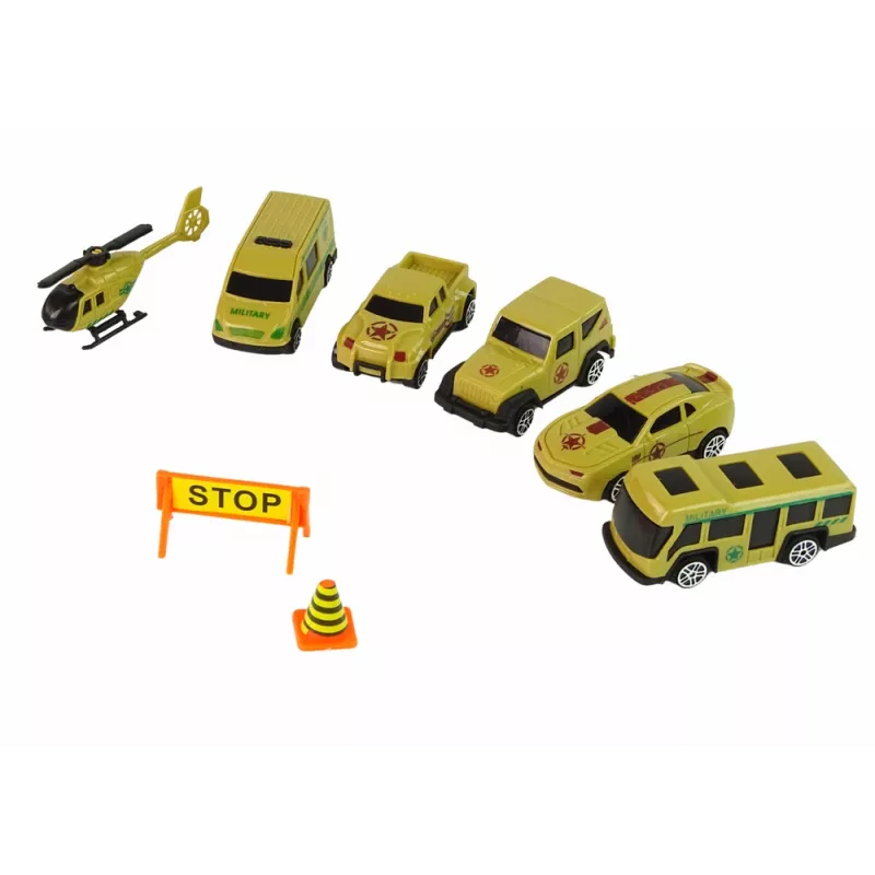 LEAN TOYS Autoiekrāvējs ar atsperu mehānismu un koferi zaļajām automašīnām
