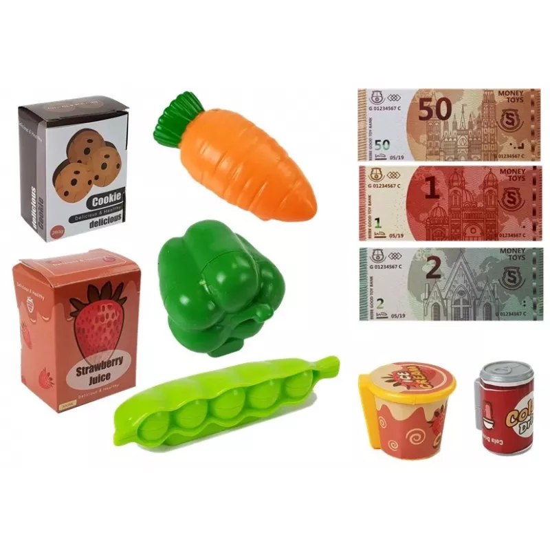 LEAN TOYS Kases aparāta veikala komplekts ar mikrofonu un skaņas termināli – interaktīva rotaļlieta bērniem no 3 gadiem