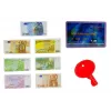 LEAN TOYS kases aparāts ar groziem un piederumiem | 35 daļu lomu spēles komplekts ar darbojošos kalkulatoru, apgaismotu skeneri, mikrofonu, iepirkšanās ratiņiem un grozu | Vecumam no 3 gadiem