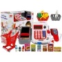 LEAN TOYS kases aparāts ar groziem un piederumiem | 35 daļu lomu spēles komplekts ar darbojošos kalkulatoru, apgaismotu skeneri, mikrofonu, iepirkšanās ratiņiem un grozu | Vecumam no 3 gadiem
