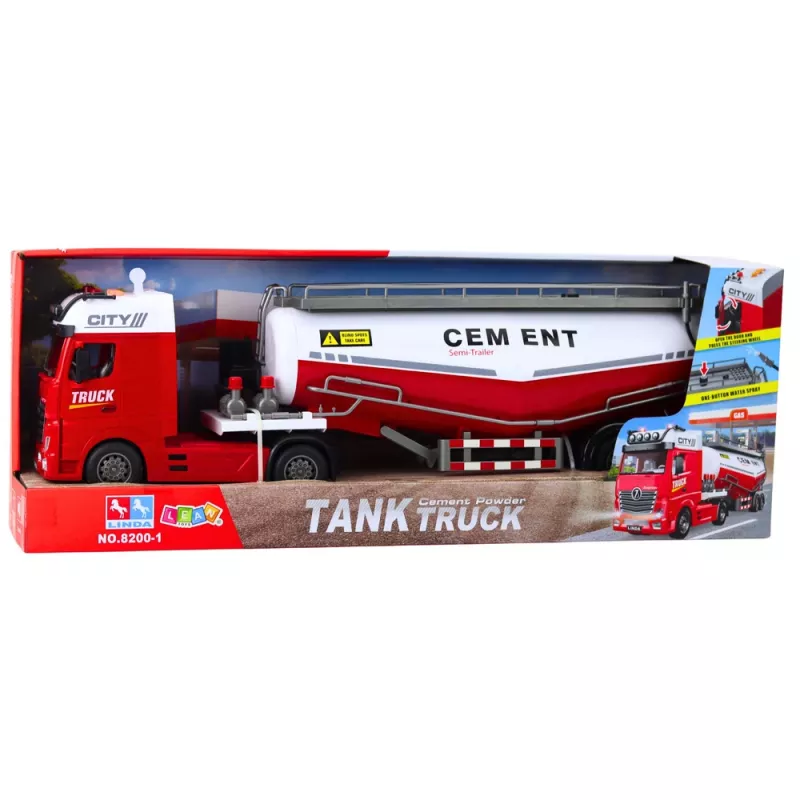 LEAN TOYS cementa cisternas kravas automašīna ar ūdens liešanas funkciju, gaismām un skaņām