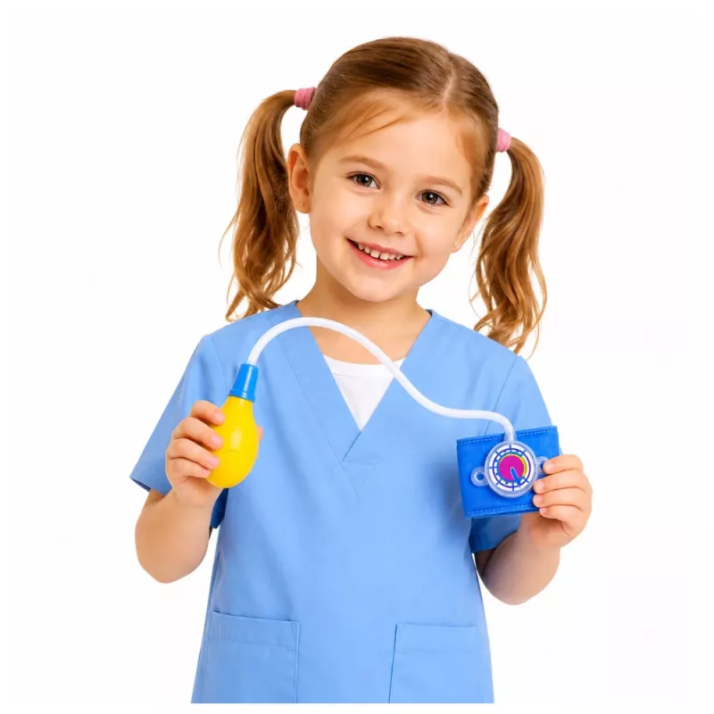 LEAN TOYS Bērnu asinsspiediena mērītājs ar kustīgu rādītāju, zils