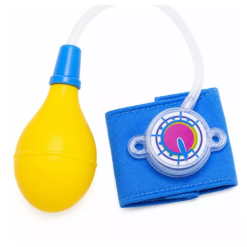LEAN TOYS Bērnu asinsspiediena mērītājs ar kustīgu rādītāju, zils