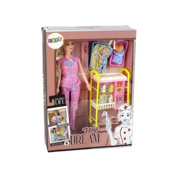 LEAN TOYS Bērnu leļļu ārsta garo matu aksesuāri