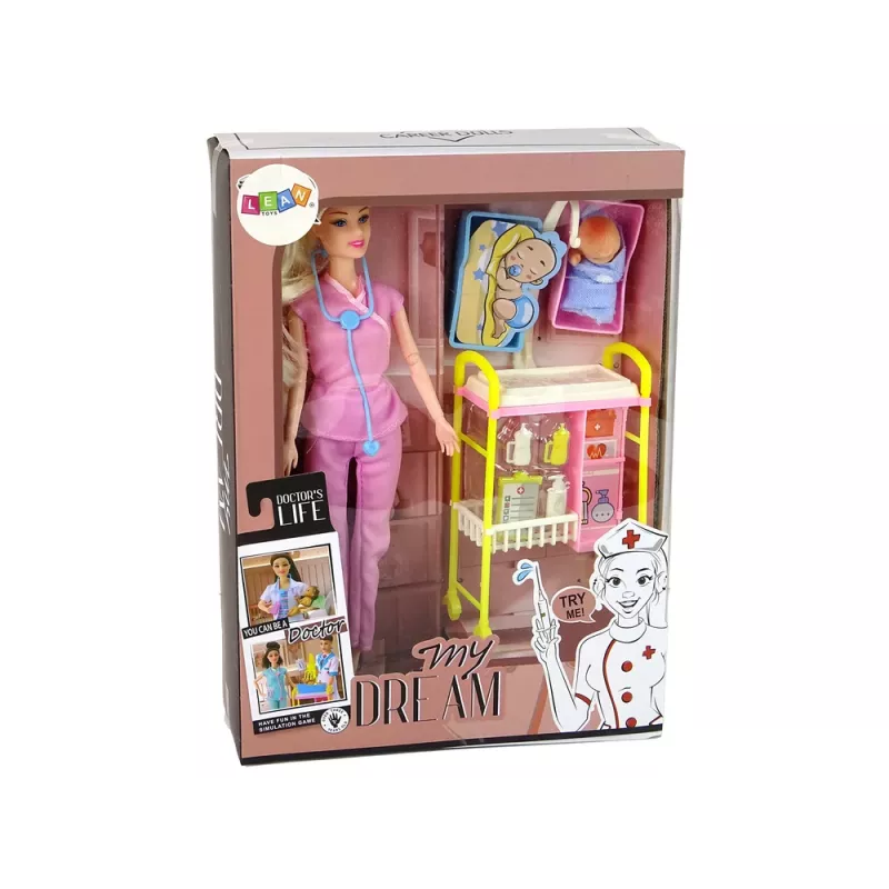 LEAN TOYS Bērnu leļļu ārsta garo matu aksesuāri