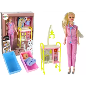 LEAN TOYS Bērnu leļļu ārsta garo matu aksesuāri