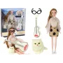LEAN TOYS Bērnu lelle Emilija ar ģitāru, brillēm, gariem blondiem matiem un kaķēnu