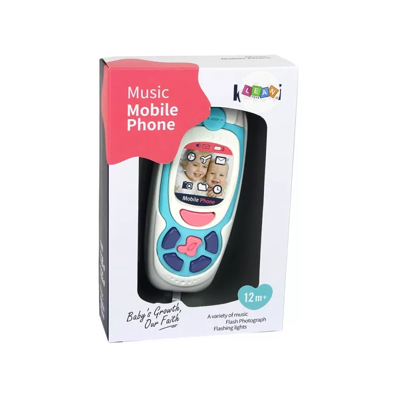 LEAN TOYS Bērnu izglītojošais mobilais telefons Melody Blue