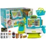 LEAN TOYS Bērnu elektroniskais kases aparāts ar grozu - zils, darbojas kalkulators, gaisma un skaņa, 25 piederumi, vecumam no 3 gadiem