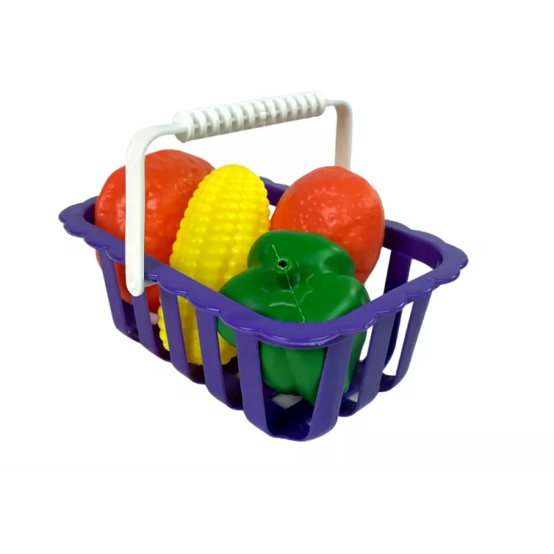 LEAN TOYS Bērnu fiskālais kases aparāts ar kalkulatoru un dārzeņu grozu