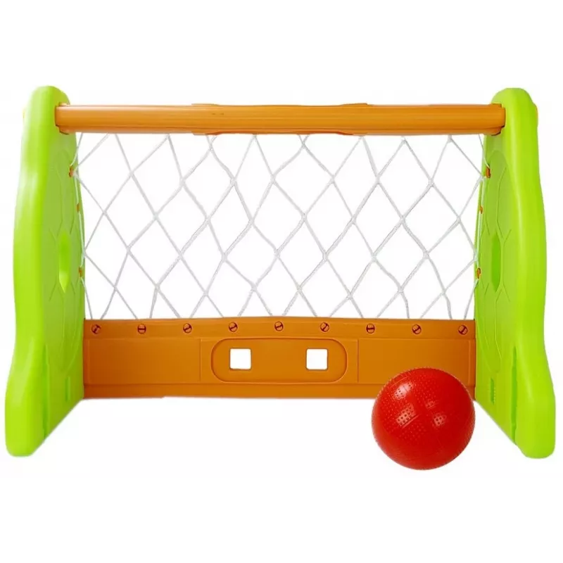 LEAN TOYS Bērnu futbola vārti zaļā un oranžā krāsā