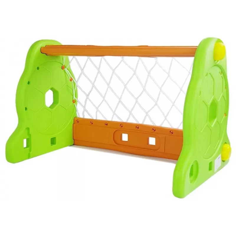 LEAN TOYS Bērnu futbola vārti zaļā un oranžā krāsā