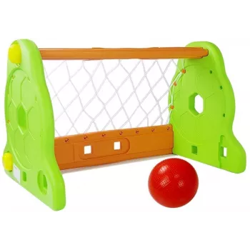 LEAN TOYS Bērnu futbola vārti zaļā un oranžā krāsā
